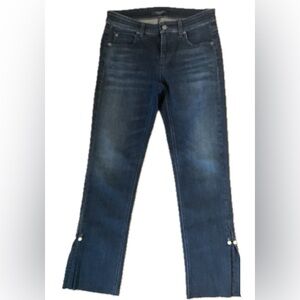 ** Cambio Vintage Edition  Women's Dark Denim Jeans with Pearls Bell Bottoms,